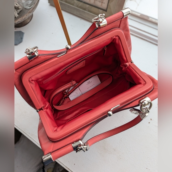 Coach NWT Madison Twist Leather Carrie Satchel F27681 - Picture 7 of 11